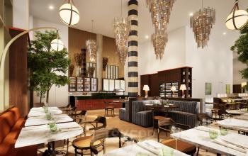 Luxe kantoorruimte huren op Willem Fenengastraat 16, Amsterdam Amstel, met moderne inrichting, gezellige zitplaatsen en stijlvolle verlichting die inspirerende werkplekken creëert. Ideaal voor bedrijven die een chique kantoorpand zoeken.