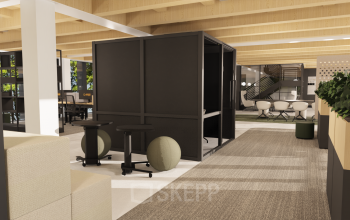 Lichte en moderne kantoorruimte op Pieter Cornelisz. Hooftstraat 7 in Amsterdam Centrum met houten plafond, uitnodigende zitplekken en veel natuurlijk licht. Ideaal voor wie kantoorruimte wil huren.