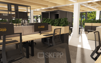 Moderne kantoorruimte huren aan de Pieter Cornelisz. Hooftstraat 7 in Amsterdam Centrum, met stijlvolle werkplekken en groene elementen voor een inspirerende werkomgeving.