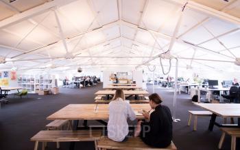 big open space with shared table