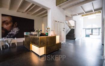 reception desk office building Amsterdam art painting