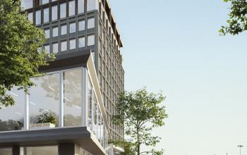 Kantoorpand te huur aan de Rijnsburgstraat 9-11 9-11 in Amsterdam De Schinkel, gelegen aan het water met moderne architectuur.