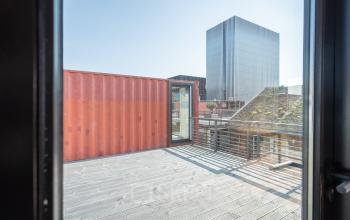 Dakterras kantoorruimte scheepscontainters Amsterdam