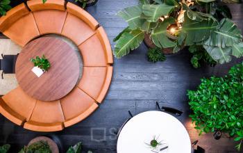 Kantoorruimte huren aan Fred. Roeskestraat 115 in Amsterdam Zuidas met stijlvolle inrichting, groene planten en modern meubilair.