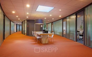orange floor office space open space