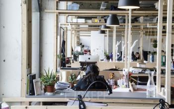 creative office space work wood