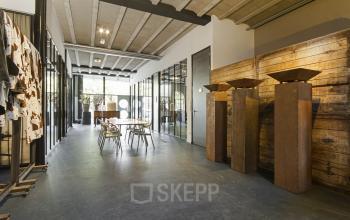 central hallway doors pillars windows wood