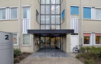 front side building entrance glass