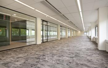 Lichte kantoorruimte te huur op Rijnzathe 6, De Meern, met grote ramen en aanpasbare indeling. Ideaal voor werkomgevingen, met veel natuurlijk licht en moderne uitstraling.