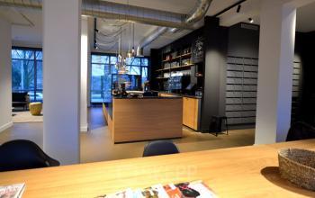 Shared office room with reception desk