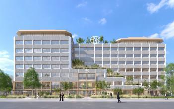 Buitenkant van een modern kantoorpand op Marten Meesweg 101, Rotterdam Alexander, geschikt voor het huren van kantoorruimte.