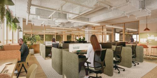 Moderne kantoorruimte huren in Rotterdam Alexander met open werkplekken en natuurlijk licht, gelegen op Marten Meesweg 101.