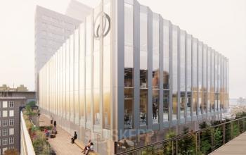 Moderne kantoorruimte op Coolsingel 75 in Rotterdam Centrum met een glanzende façade en meerdere verdiepingen, ideaal voor bedrijven die een stijlvolle kantoorpand willen huren.