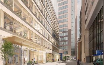 Buitenzijde van het kantoorpand aan de Coolsingel 75 in Rotterdam Centrum, met een moderne uitstraling en ruime ramen. Ideaal voor wie kantoorruimte wil huren in het bruisende stadscentrum.
