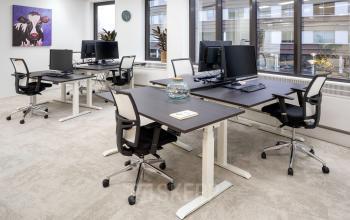 Moderne werkruimte in een kantoorpand op Euclideslaan 265, Utrecht Rijnsweerd, met verstelbare bureaus, ergonomische stoelen en grote ramen. Ideaal voor kantoorruimte huren.