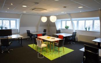 office room tables and chairs green carpet