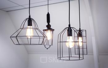 lights geomatric hanging wall white