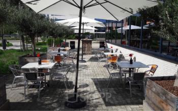 Terrace outside office building