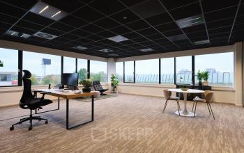 Ruime kantoorruimte te huur op Havenweg 24 in Vianen Utr, met moderne inrichting, grote ramen voor veel daglicht en diverse werkplekken.