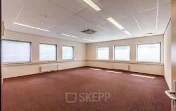 office space for rent red carpet windows bright room