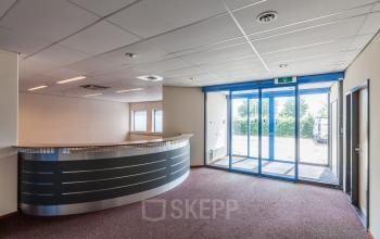 entrance office building reception desk round