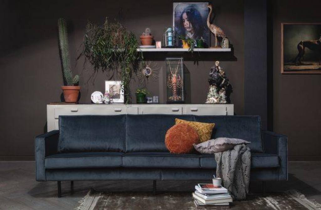 BePureHome 3 zits bank Rodeo Velvet teal